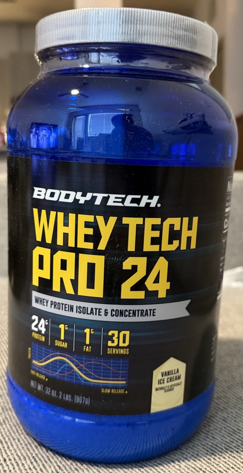 Whey Tech Pro 24 Whey Protein Isolate & Concentrate – Vanilla Ice cream (2 lbs)