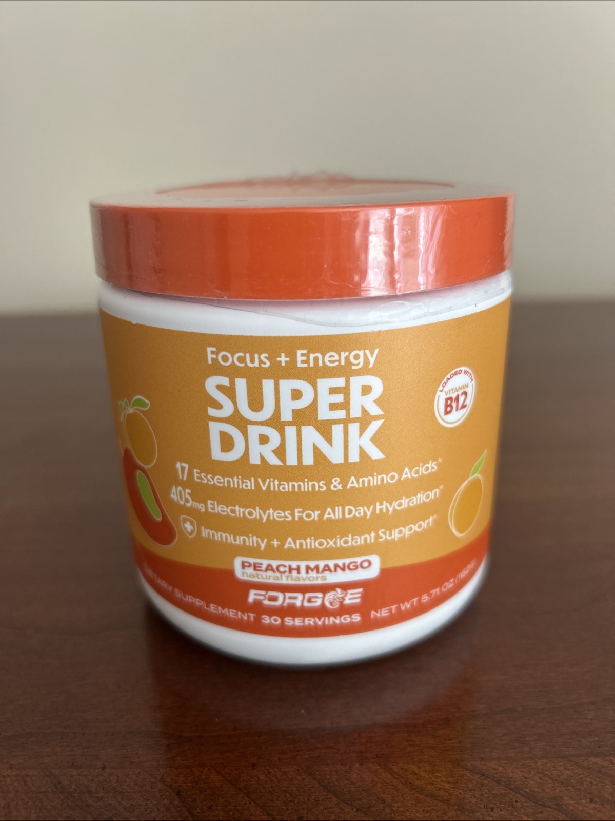Forgge Super Drink Mix 30 Servings Peach Mango Expires Jan 2029