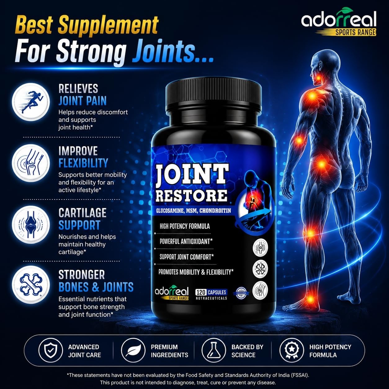 3 Pack A.dorreal Joint Restore 120 Capsules