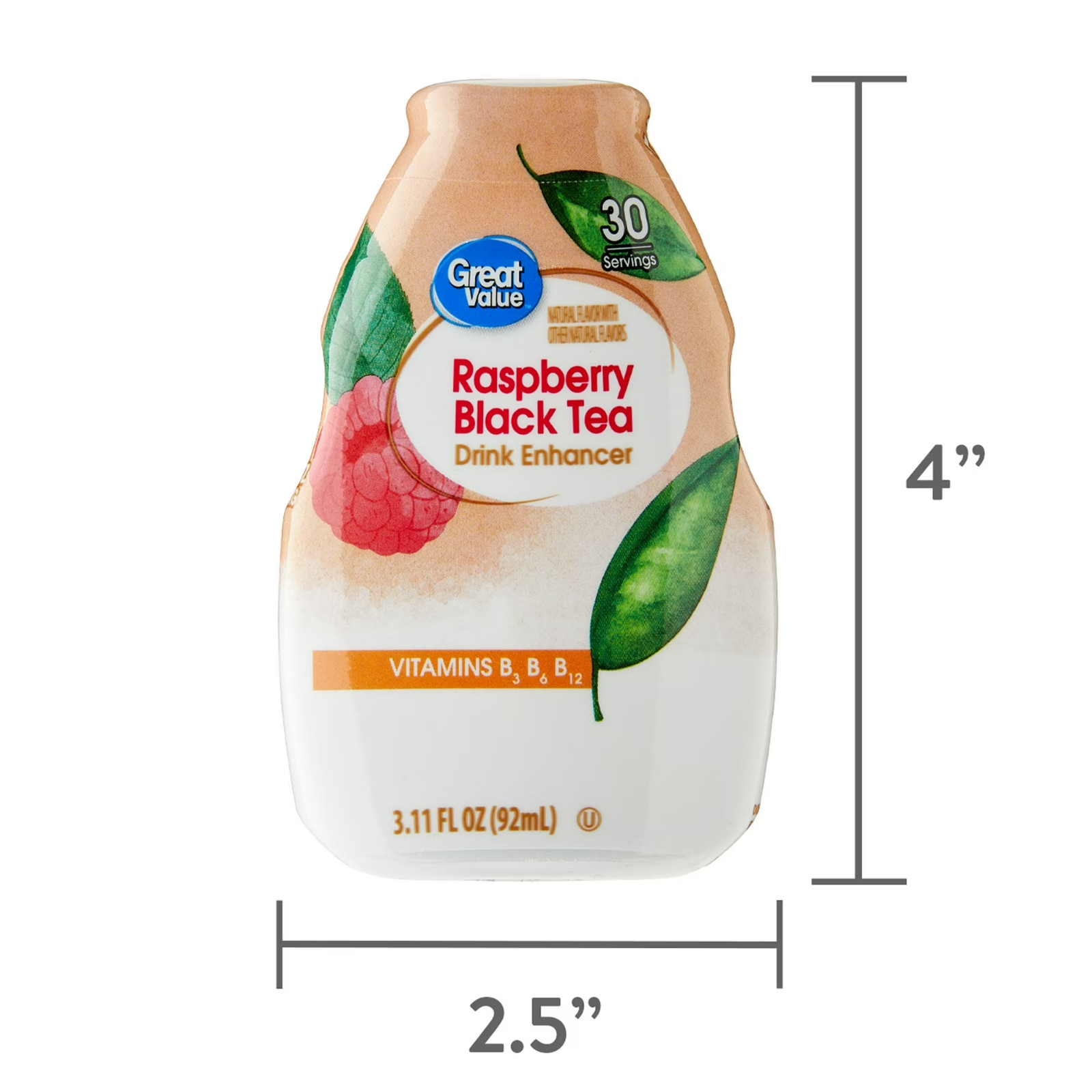 (2 pack) Great Value Raspberry Black Tea Drink Enhancer, 3.11 fl oz