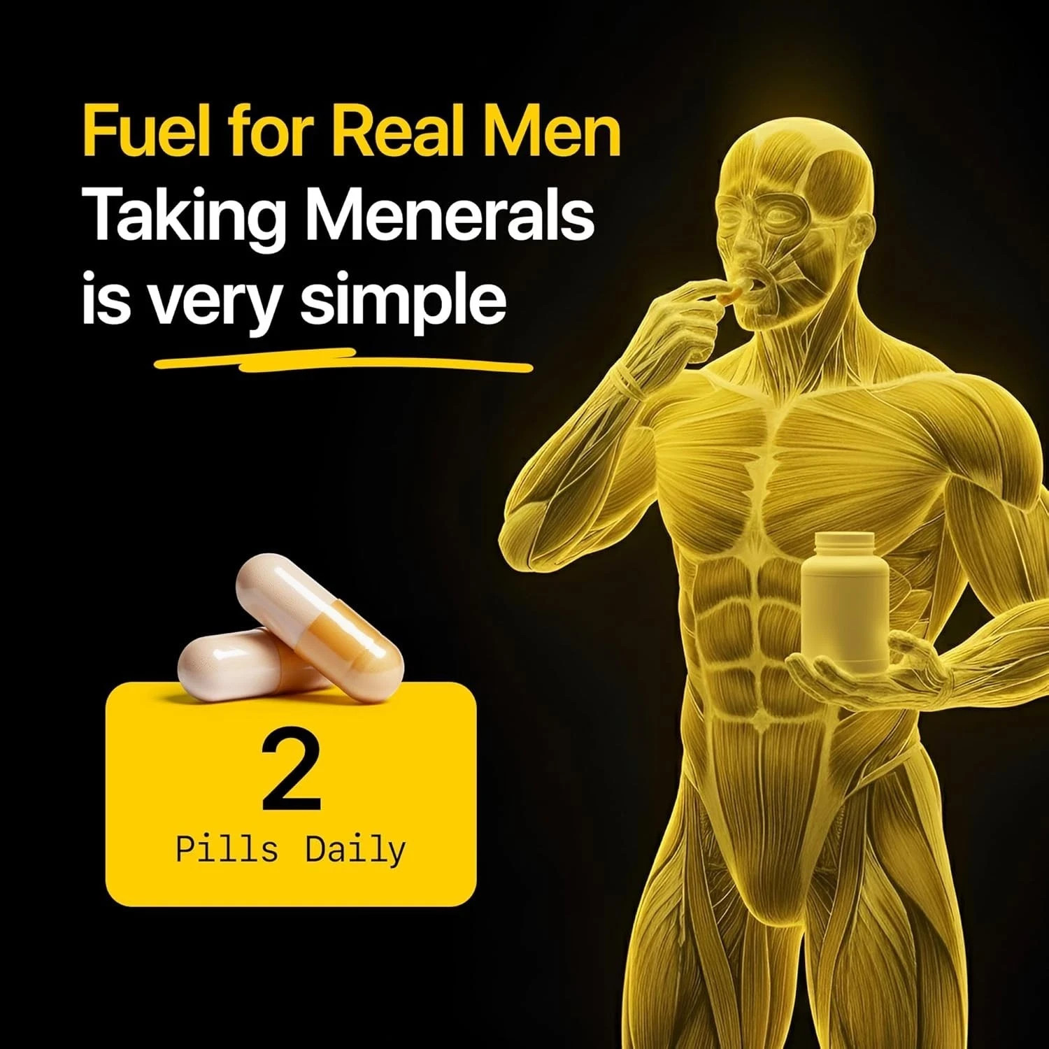 Menerals Men’s Multivitamin – All-in-One Mineral Supplement – 60 Capsules