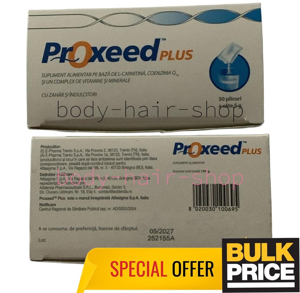 Proxeed Plus Men L-Carnitine CoQ10 Multivitamin Food Supplement 60 Sachet 2-Pack