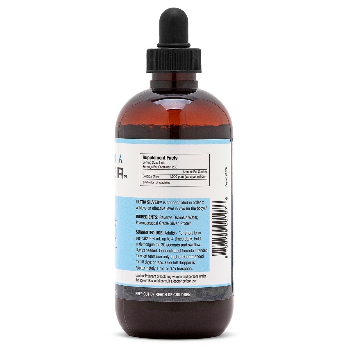 FREE SHIPPING!!! COLLOIDAL SILVER 1000 PPM 8 OZ.- IMMUNE SUPPORT WITH DROPPER