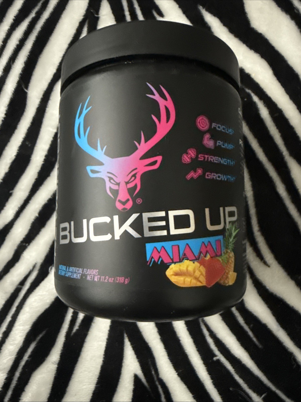 BUCKED UP Pre-Workout – Strawberry/Mango/Pineapple – 11.2oz – Miami
