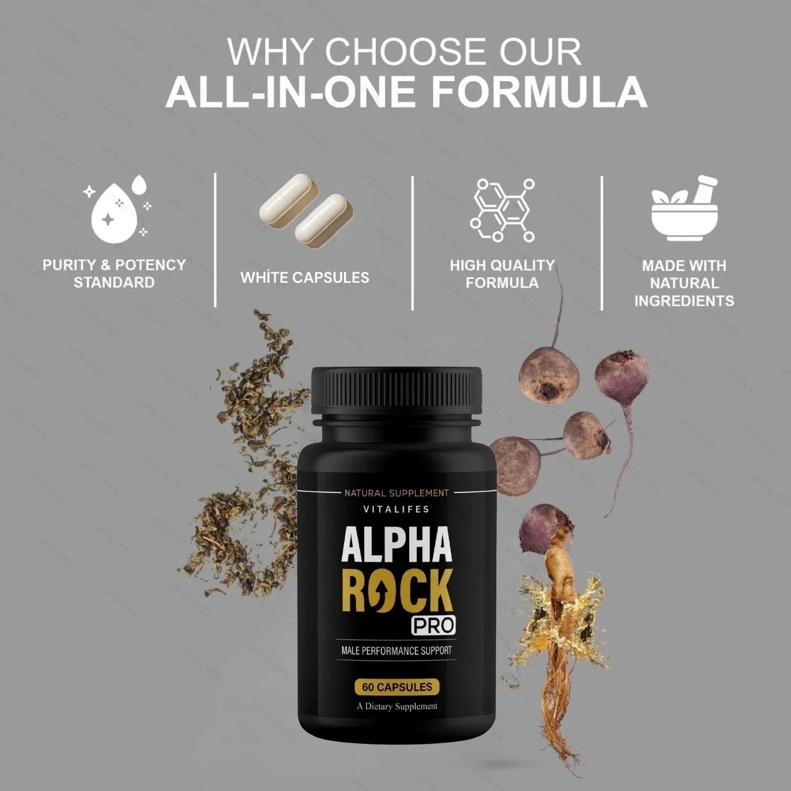 (3 Pack) Alpha Rock Pro Pills, Alpha Rock Performance Supplement (180 Capsules)