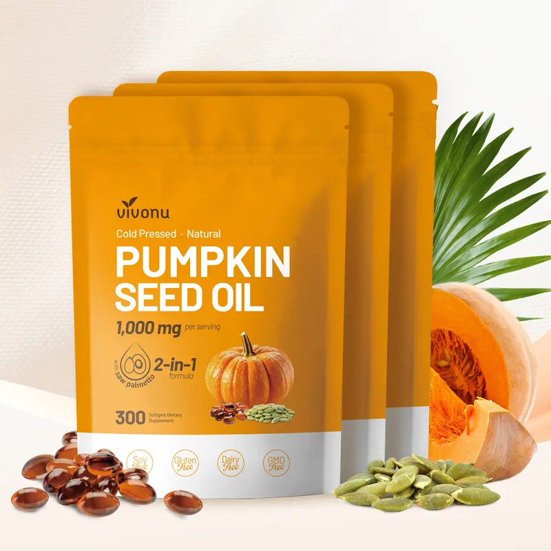 Pumpkin Seed Oil Saw Palmetto 1000mg Softgels 300 Caps