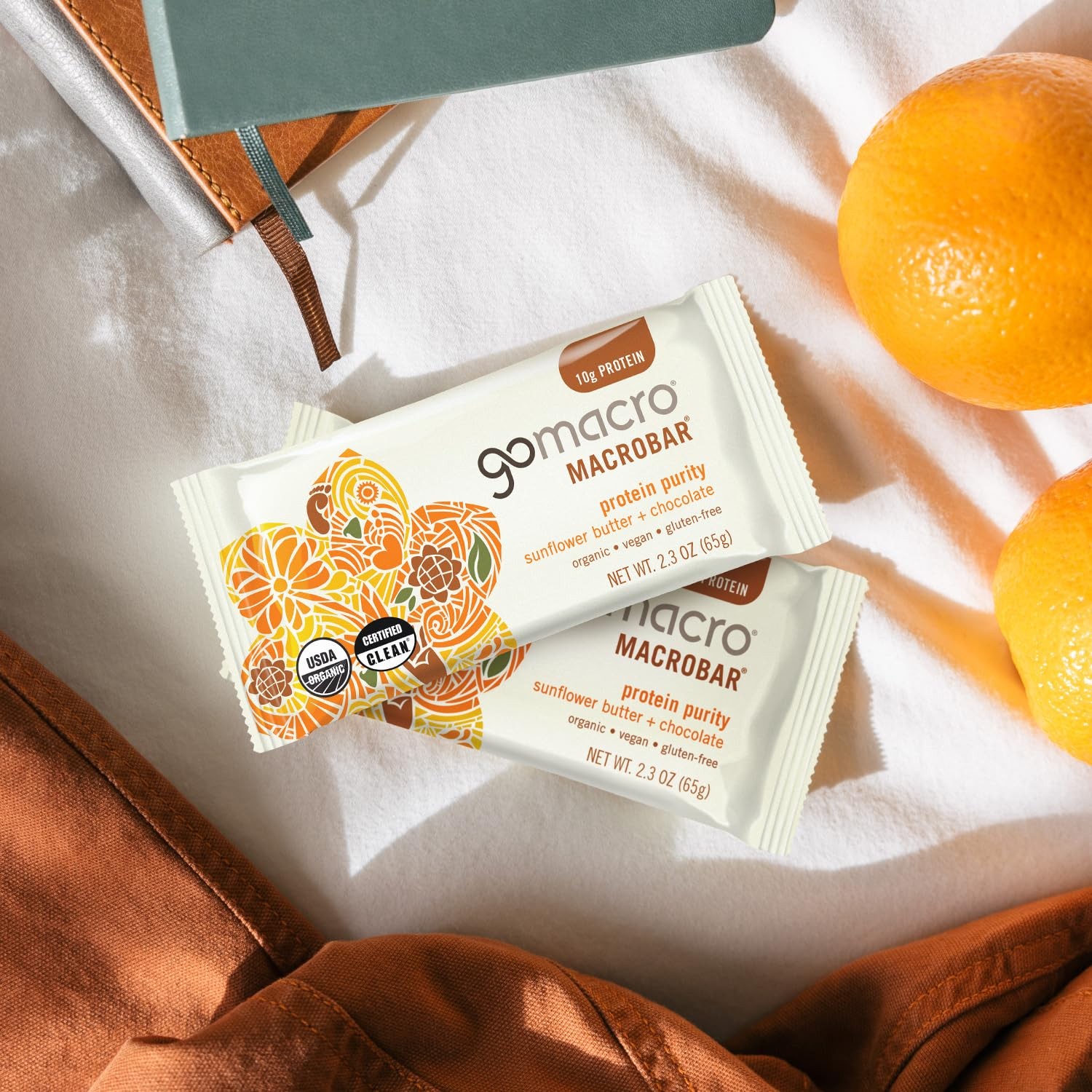 GoMacro MacroBar Organic Vegan Protein Bars Sunflower Butter + Chocolate 2.3…