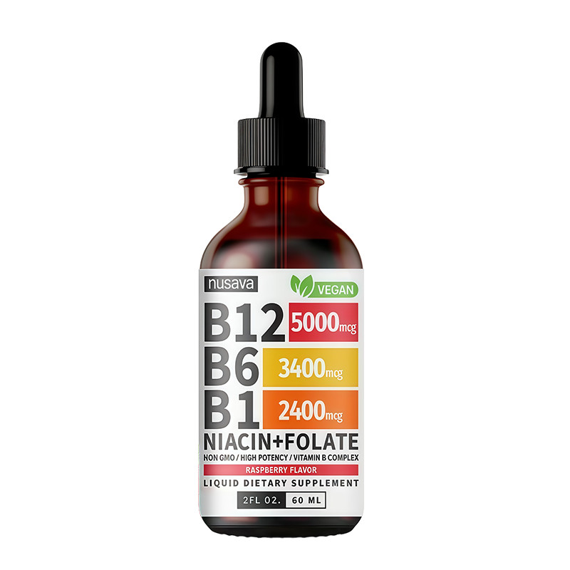 【2-PACK】Vitamin B12 Liquid Supplement Dropswith B6, B1, Niacin & Folate -Edible