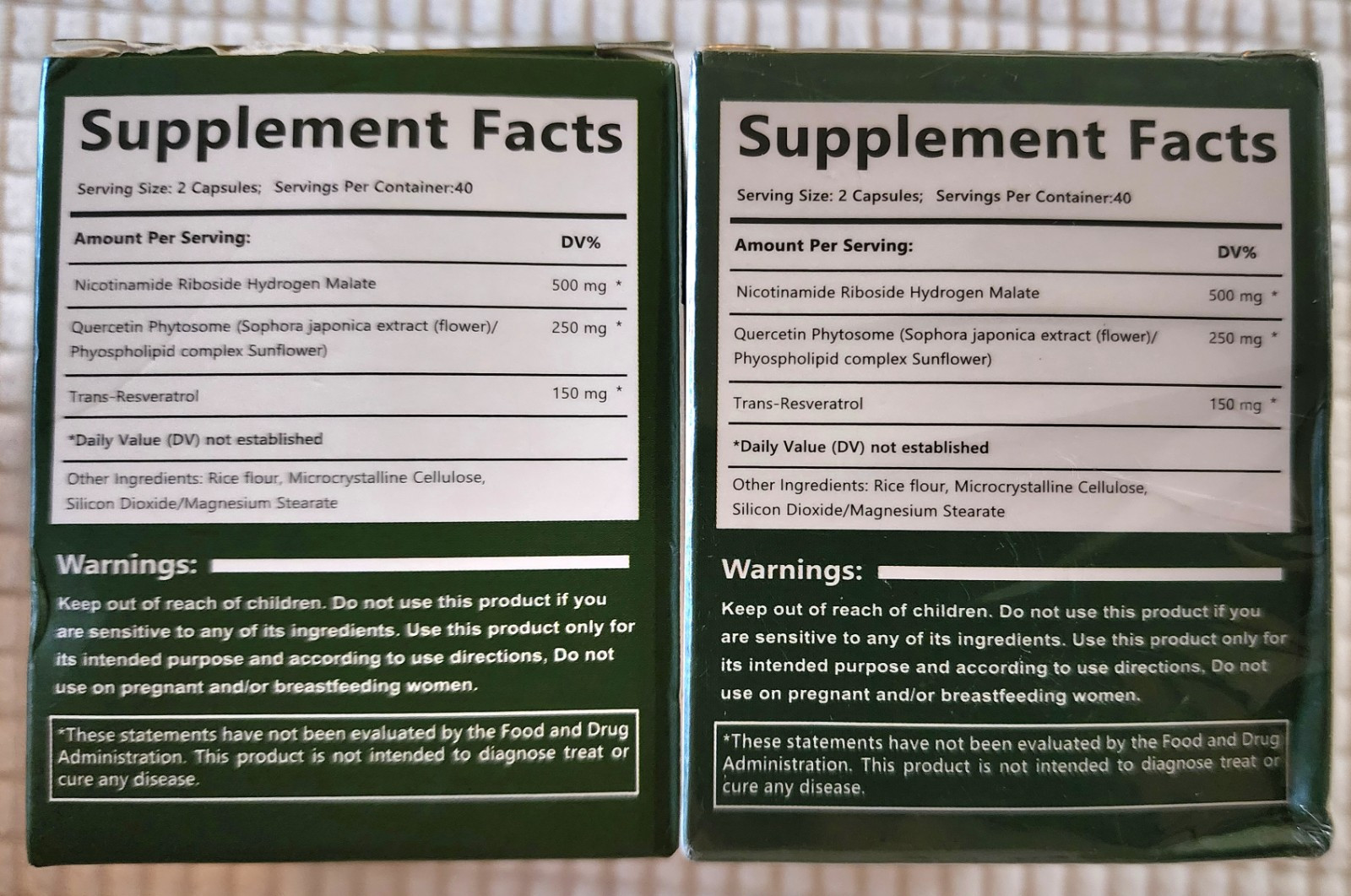 2 Reus Research NAD+ Liposomal Nicotinamide Riboside 500 mg 160 Caps Exp 11/2027