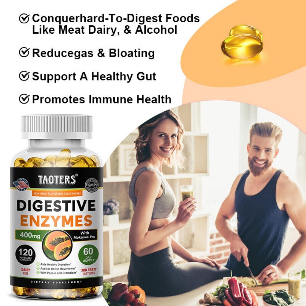 Digestive Enzymes 400mg | 120 Capsules | Probiotic | Healthy Digestion