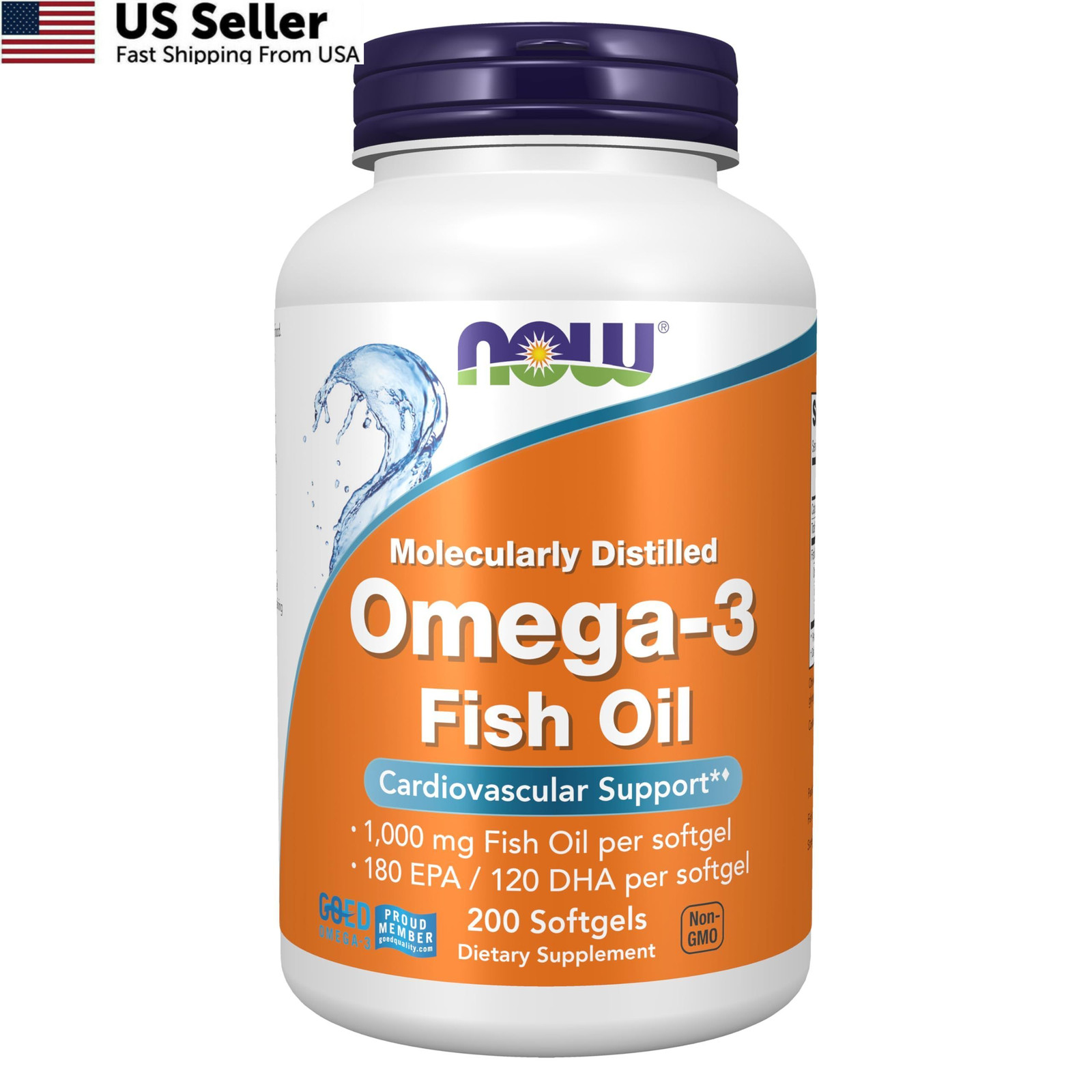 NOW Foods Supplements, Omega-3 180 EPA / 120 200 Count (Pack of 1), Amber