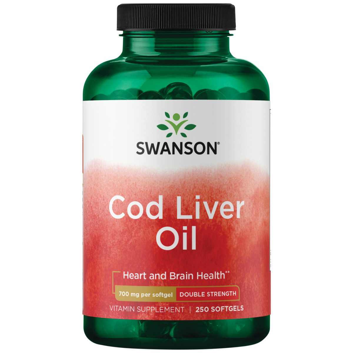 Swanson Cod Liver Oil – Double Strength 700 mg 250 Softgels