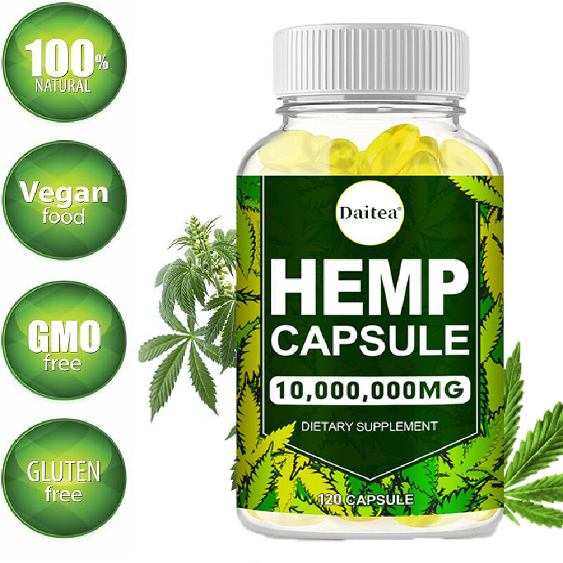 HEMP Capsule For Calm,Sleep,Stress,Anxiety,Pain,Muscle,Relax 30/60/120 Capsules