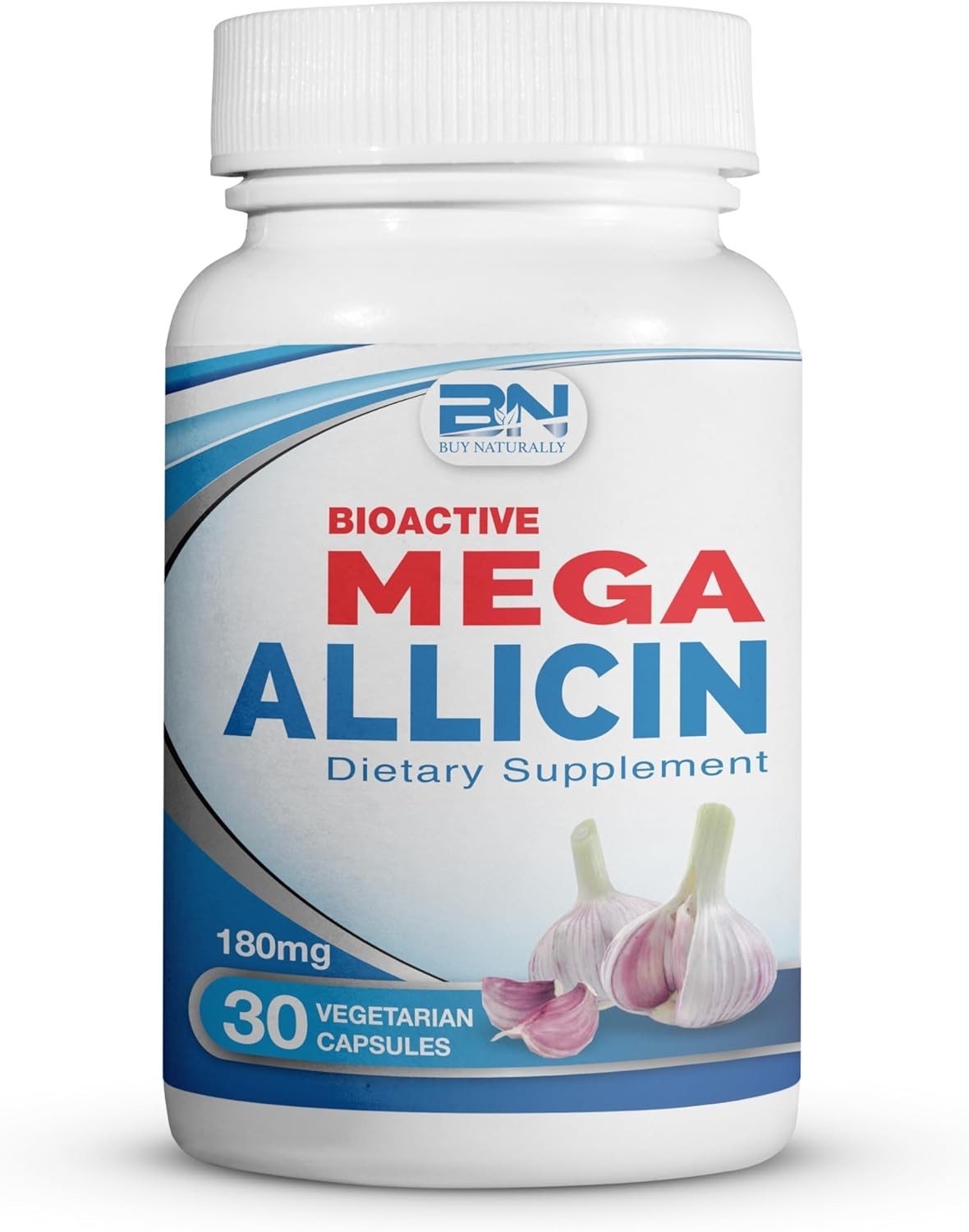 100% Pure Stabilized Allicin from Garlic Odor-Controlled | 180,000mcg 180mg V…