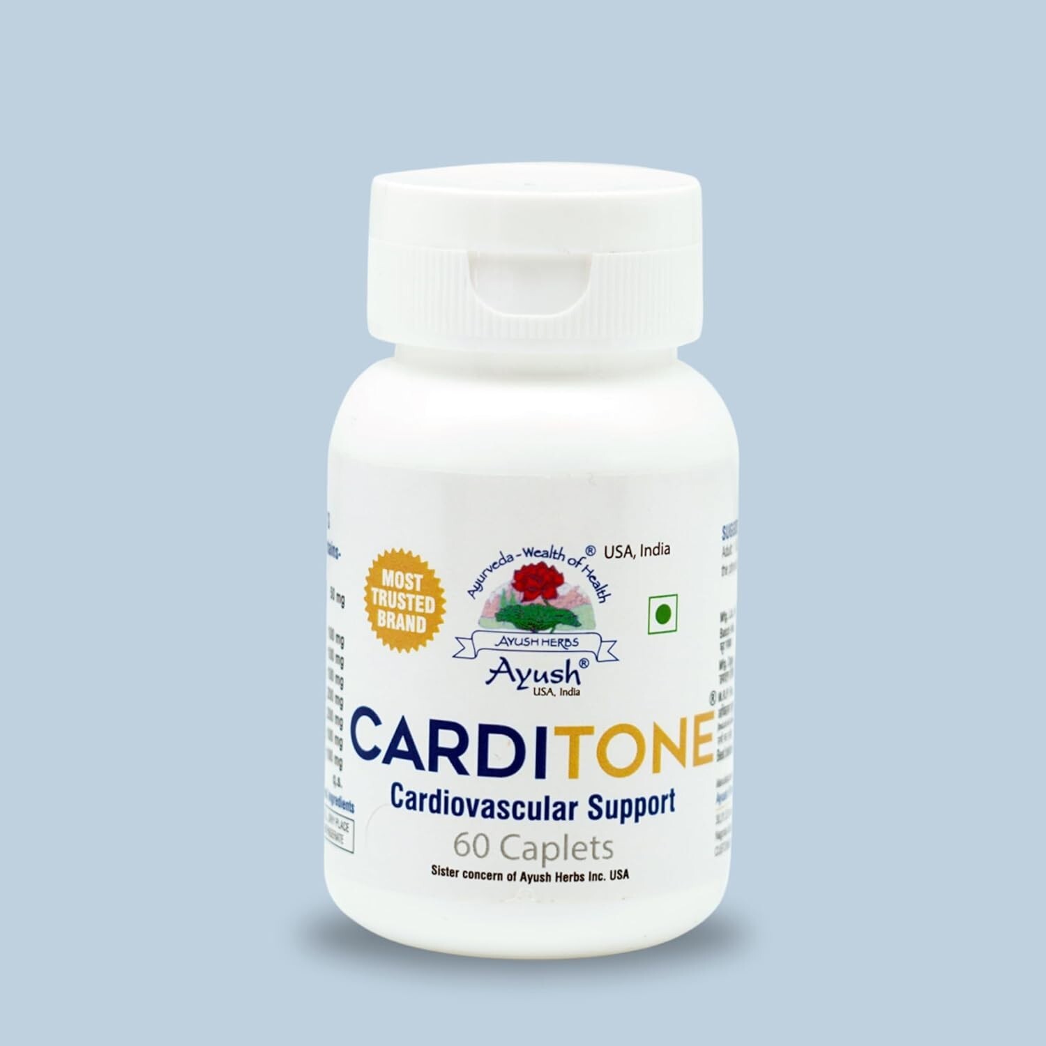 Carditone Ayush Herbs 60 caplets (New Label Same Formula) Cardiovascular Support