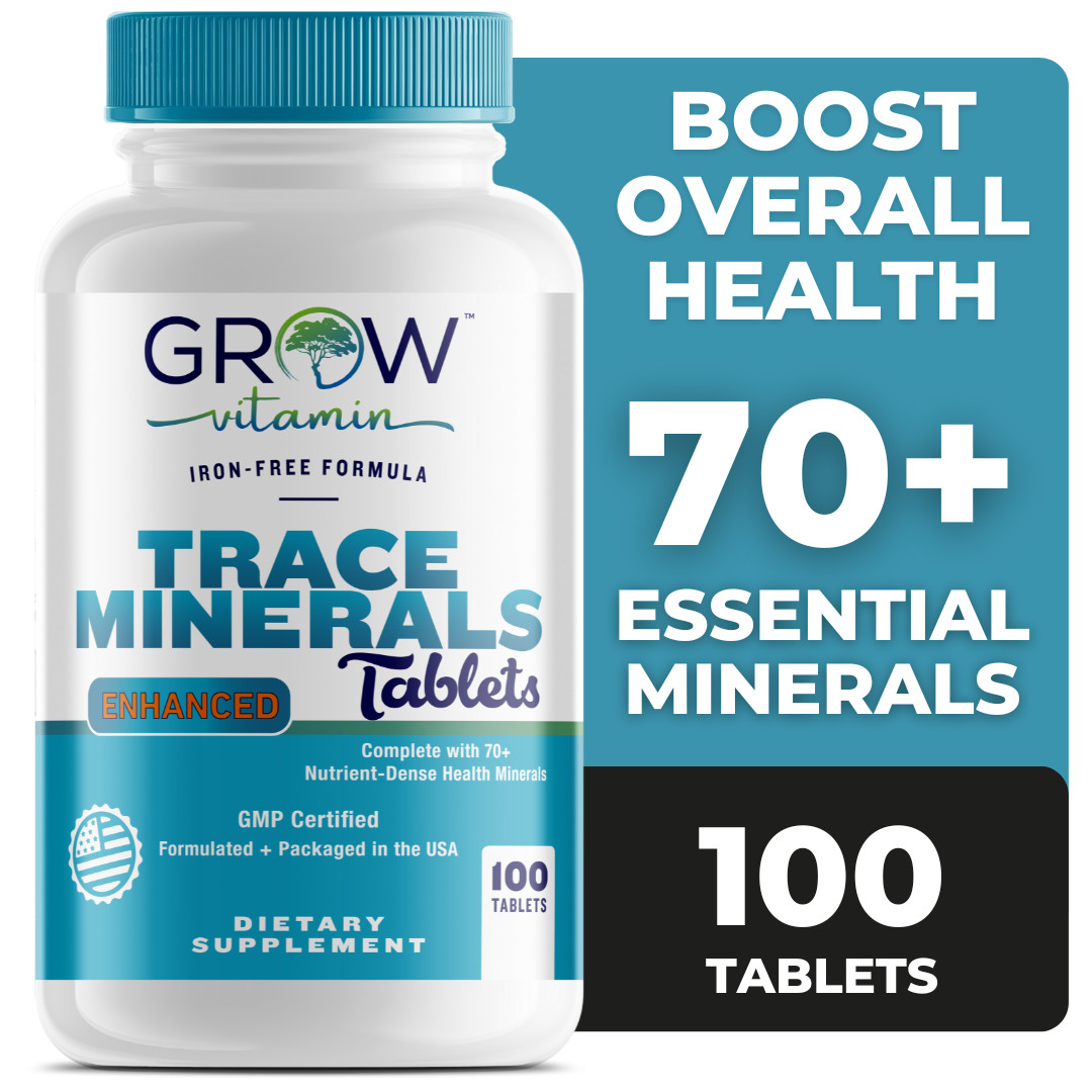 Trace Minerals ( ENHANCED) 100 TABLETS – FAST SHIPPING- Grow Vitamin Berg MadeUS