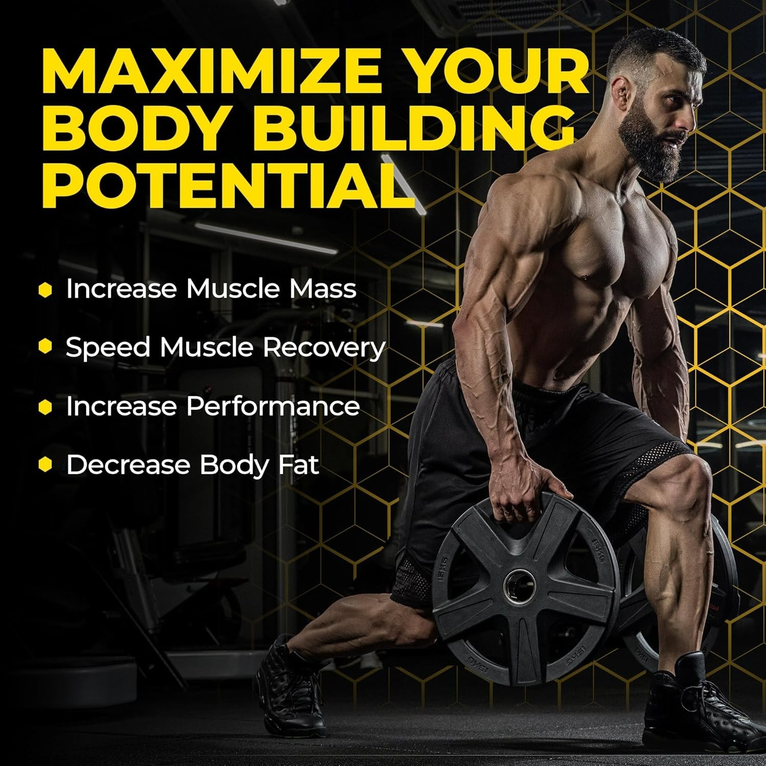 L-CREATINE Supplement: Creatine Monohydrate W/Leucine Amino Acid and HMB – Suppo