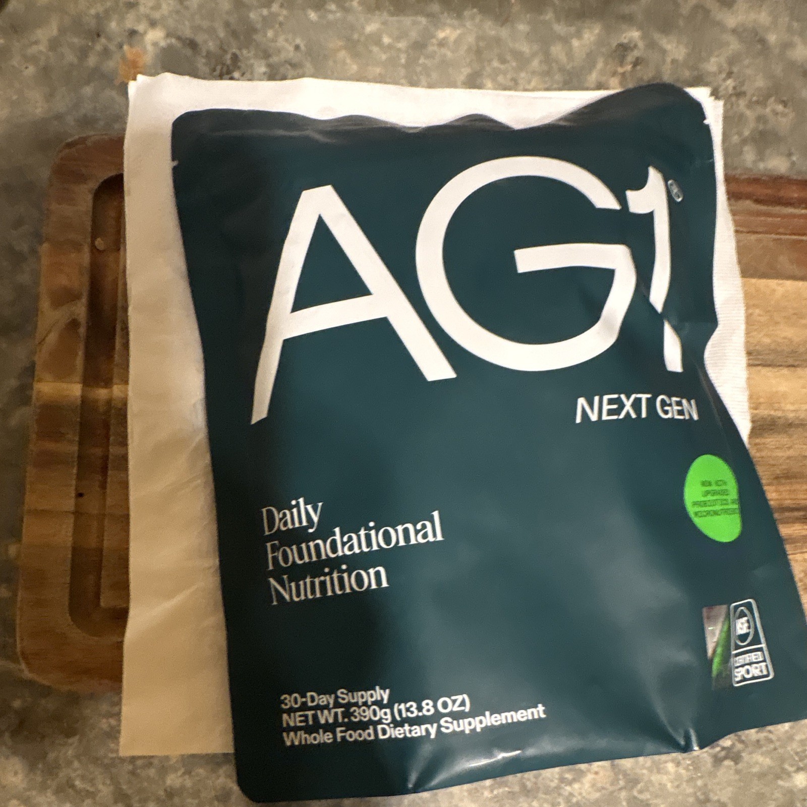 AG1 Next Gen Nutrition Powder Whole Food Supplement, Unflavored 390g 30-Day