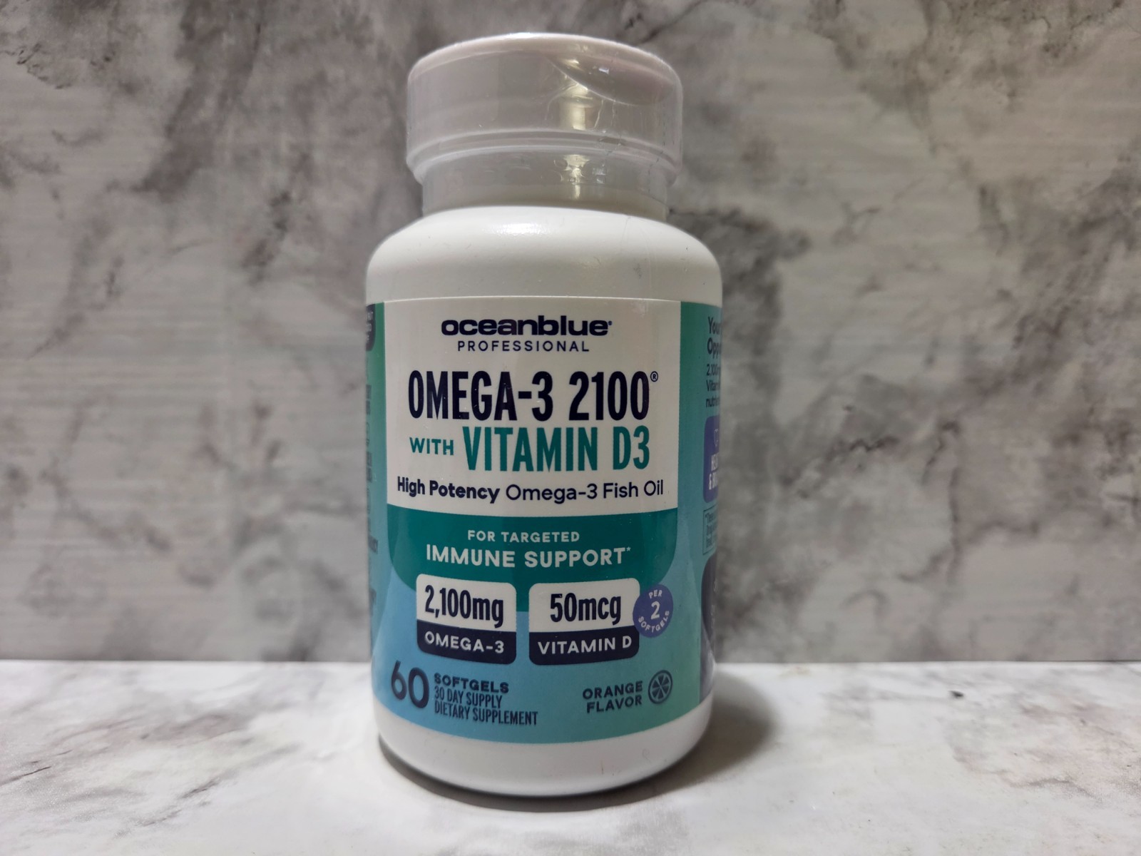 Oceanblue Professional Omega-3 2100 with Vitamin D Fish Oil 60 Softgels 12/2027