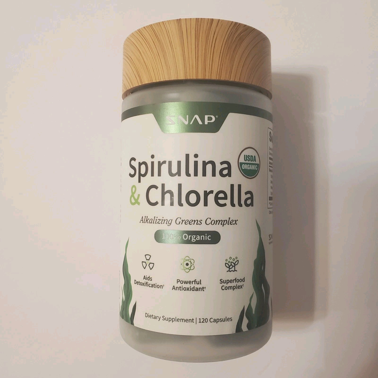 Snap Supplements Spirulina & Chlorella Organic Detoxifier 120 Capsules