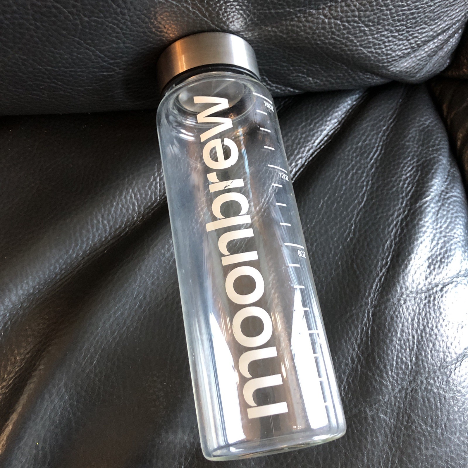 MoonBrew Deluxe Glass Shaker Bottle 16oz Heat/Leak Resistant Cup