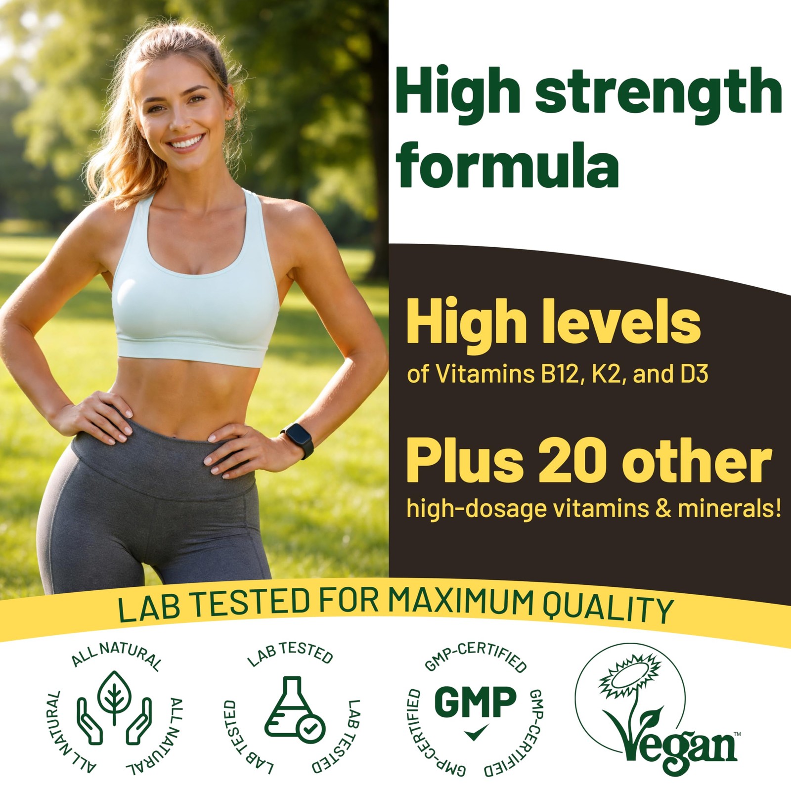 Vegan Vitality Multivitamins & Minerals for Women and 1 Count (Pack of 180)