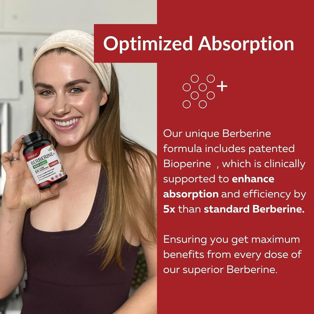 Berberine Supplement 1200 Mg Beneficial For Gut Health Antioxidants US