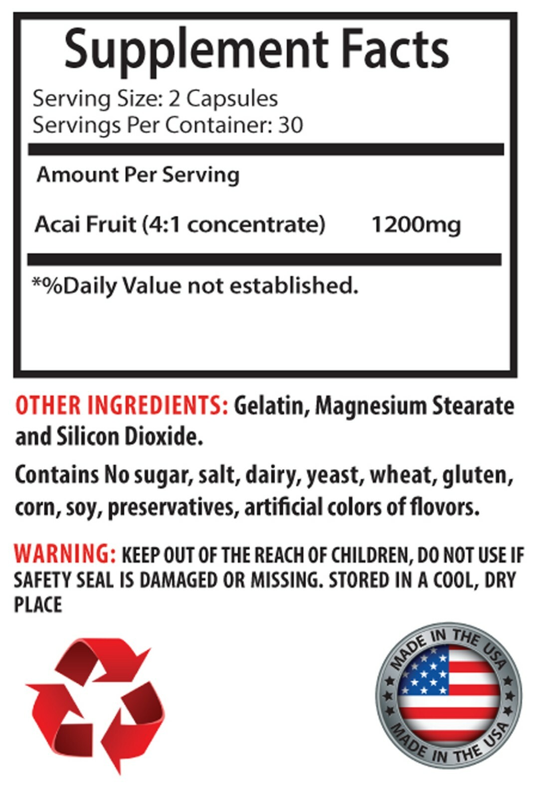 blood pressure support – ACAI BERRY 1200mg – energy boosting 2B