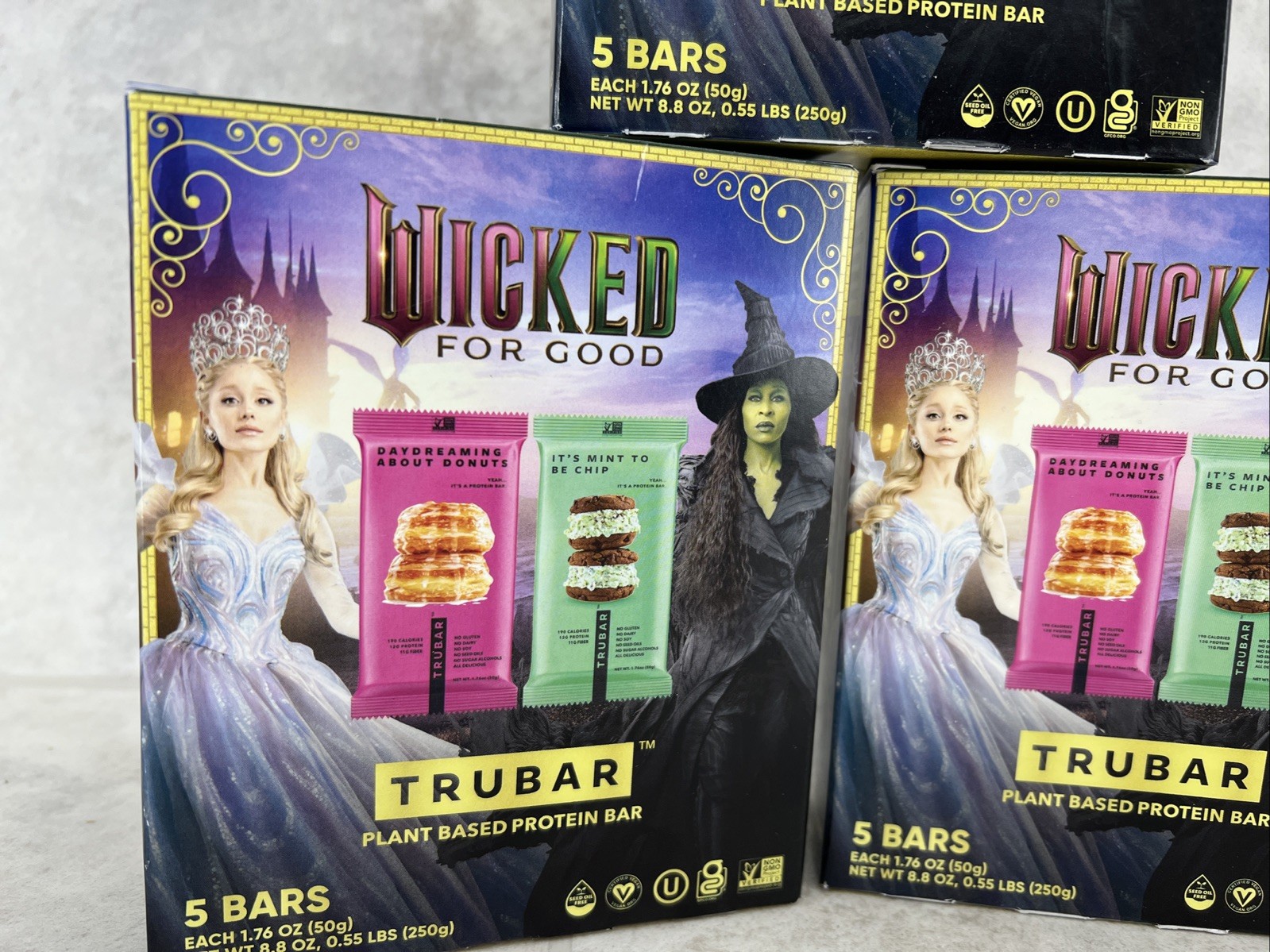 3 Boxes! Limited Edition TRUBAR *Wicked For Good* Protein Bars- 15 Total! 03/27