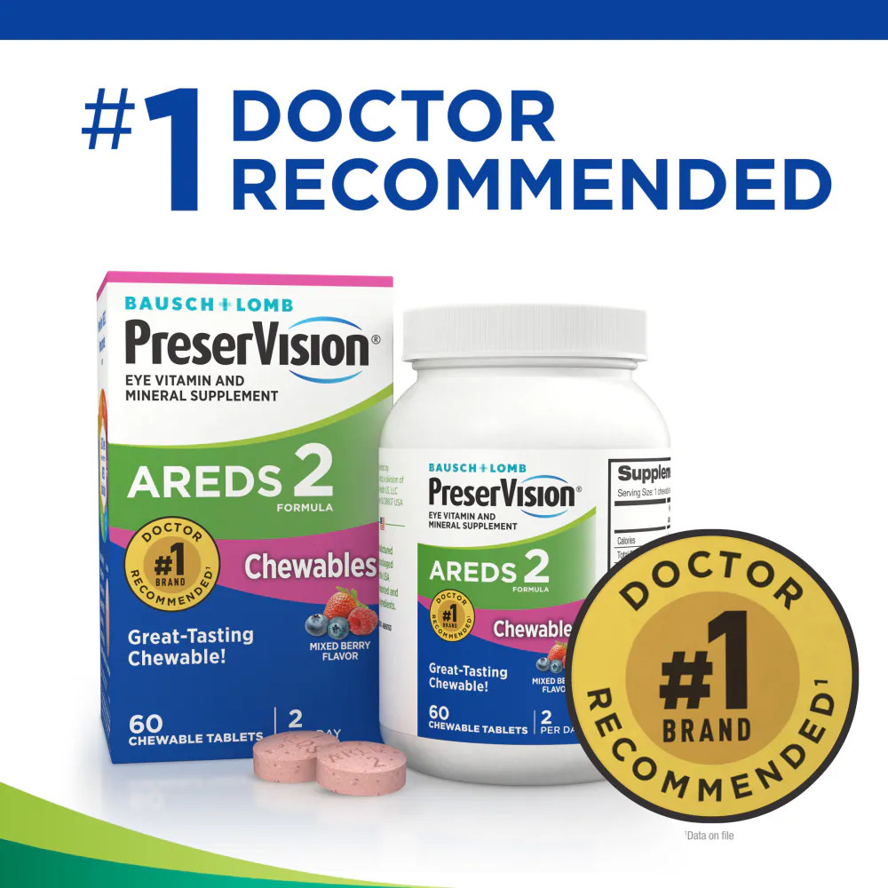 PreserVision AREDS 2 Formula Eye Vitamin with Lutein Zeaxanthin Mixed Berry Chew