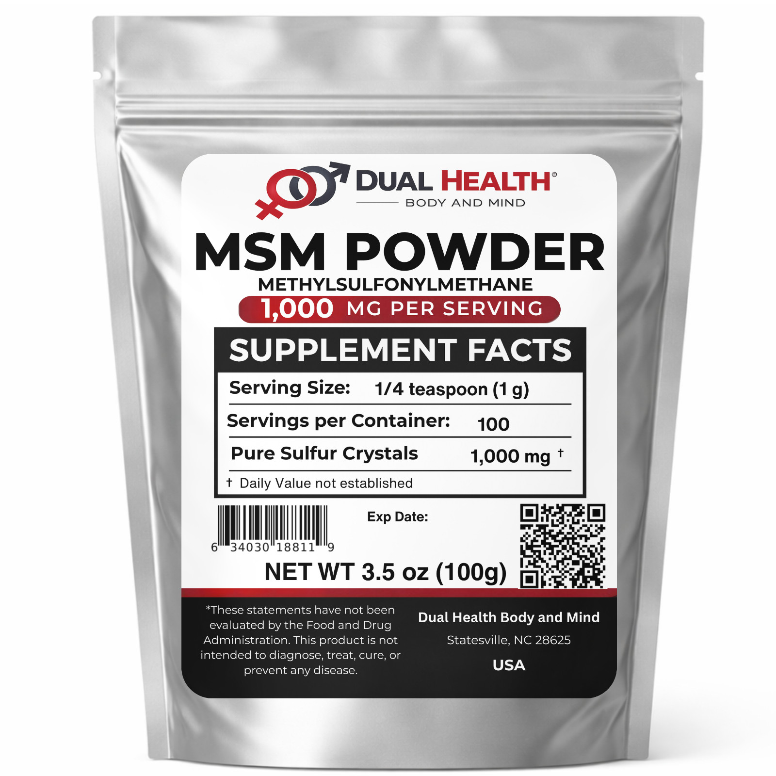 MSM Pure Methylsulfonylmethane Powder Distilled Crystals