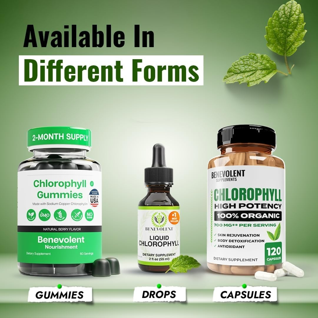 Benevolent Nourishment Liquid Chlorophyll Drops – (59 ml) – Pack of 2