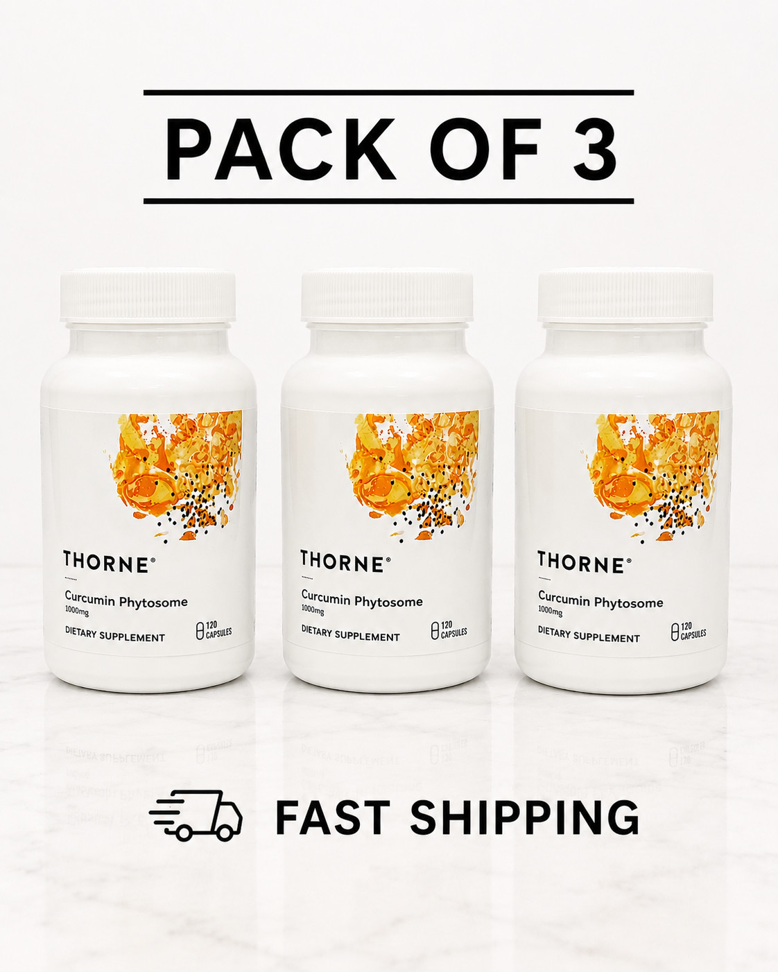 Pack 3 Thorne Curcumin Phytosome 1000mg Dietary Supplement | 120 Capsules New…