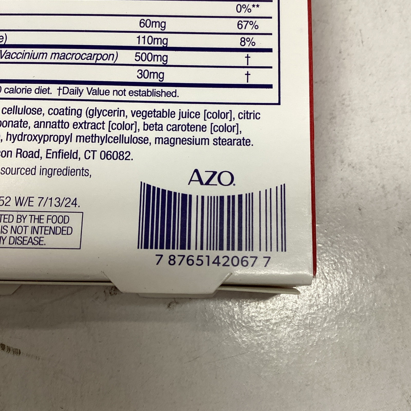 6 Boxes Azo Cranberry Urinary Tract Supplement 50 Caplets-Box Exp 04/2027