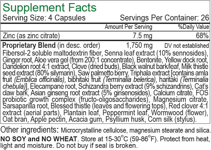CENTURY SYSTEMS THE CLEANER® DETOX Men’s 14 Day Formula 104 Capsules 26 Servings