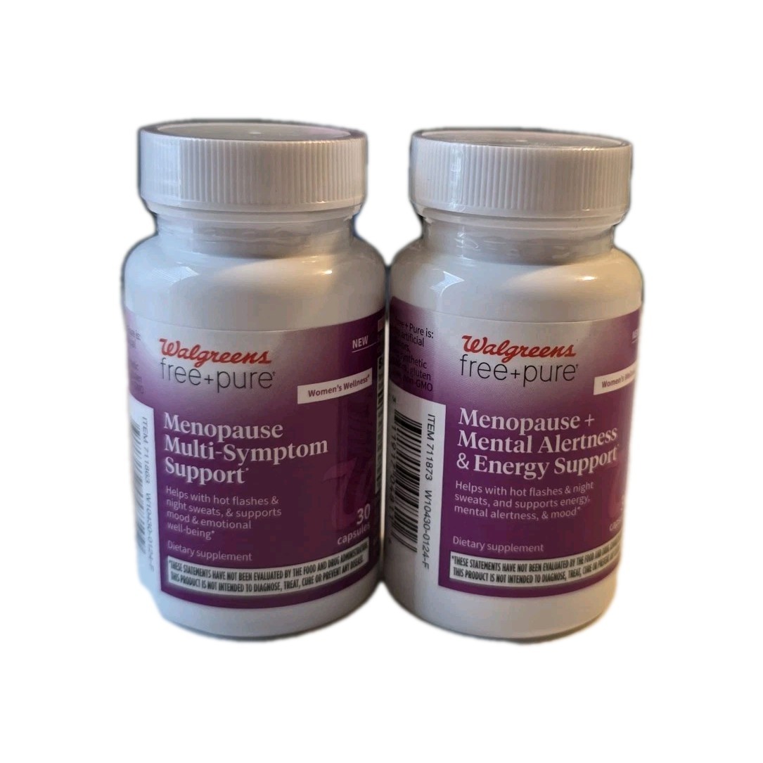 Walgreens Free+Pure Menopause + Mental Alertness & Energy Support (30ct per) X2