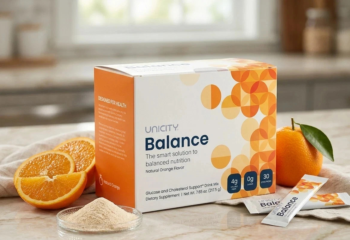 Unicity Balance Orange Fiber Drink Mix 30 Sticks Cholesterol Support