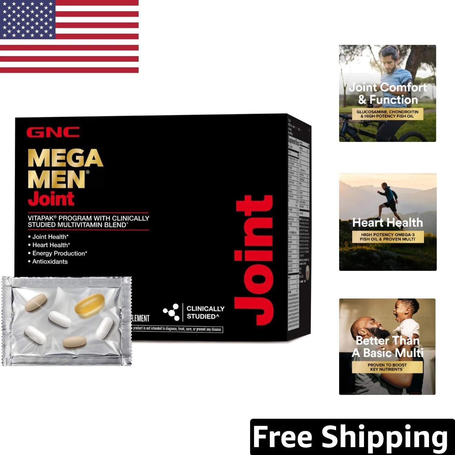 Exceptional Joint Support and Multivitamins for Men: 30 Convenient Daily Packs