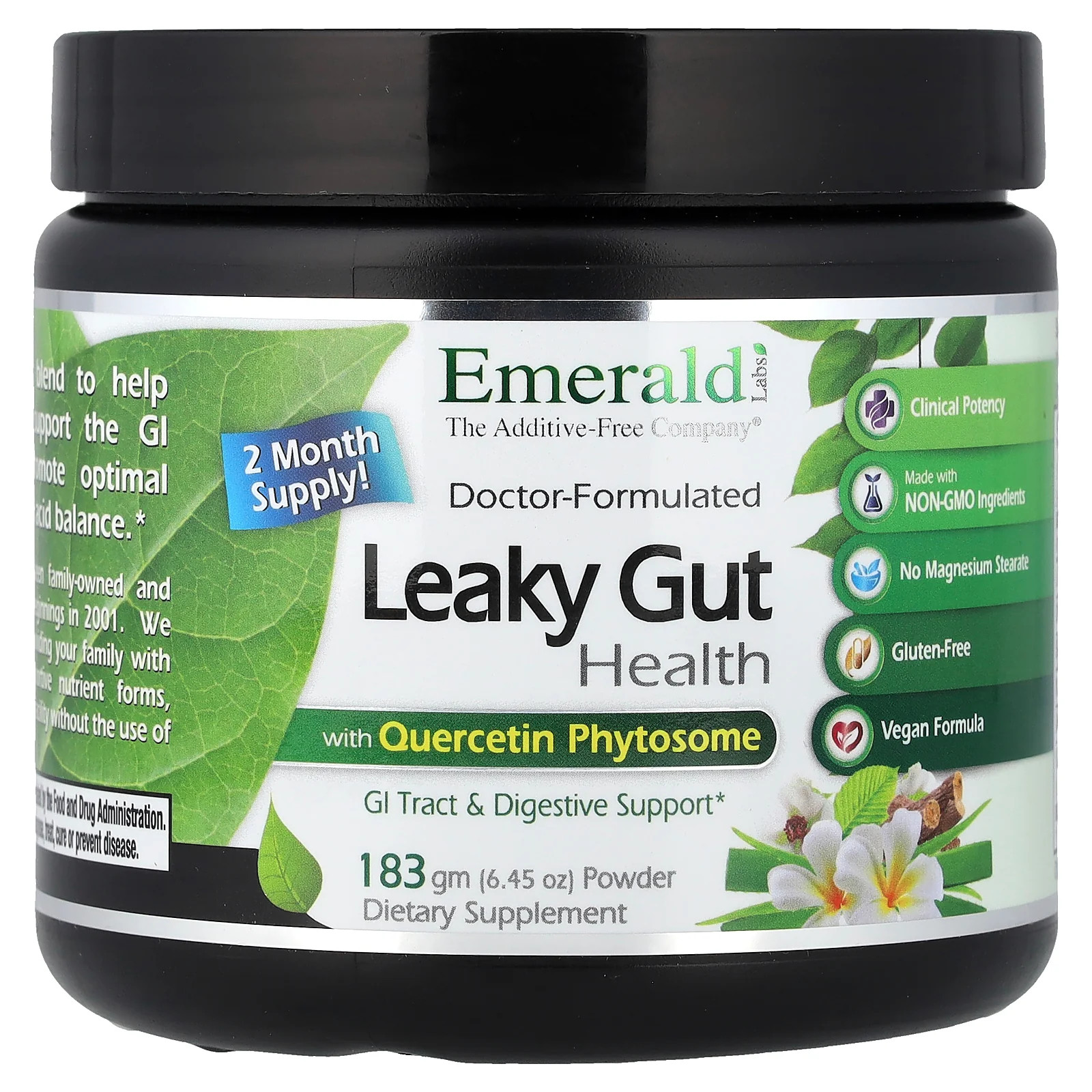 2 X Emerald Laboratories, Leaky Gut Health, 6.45 oz (183 g)