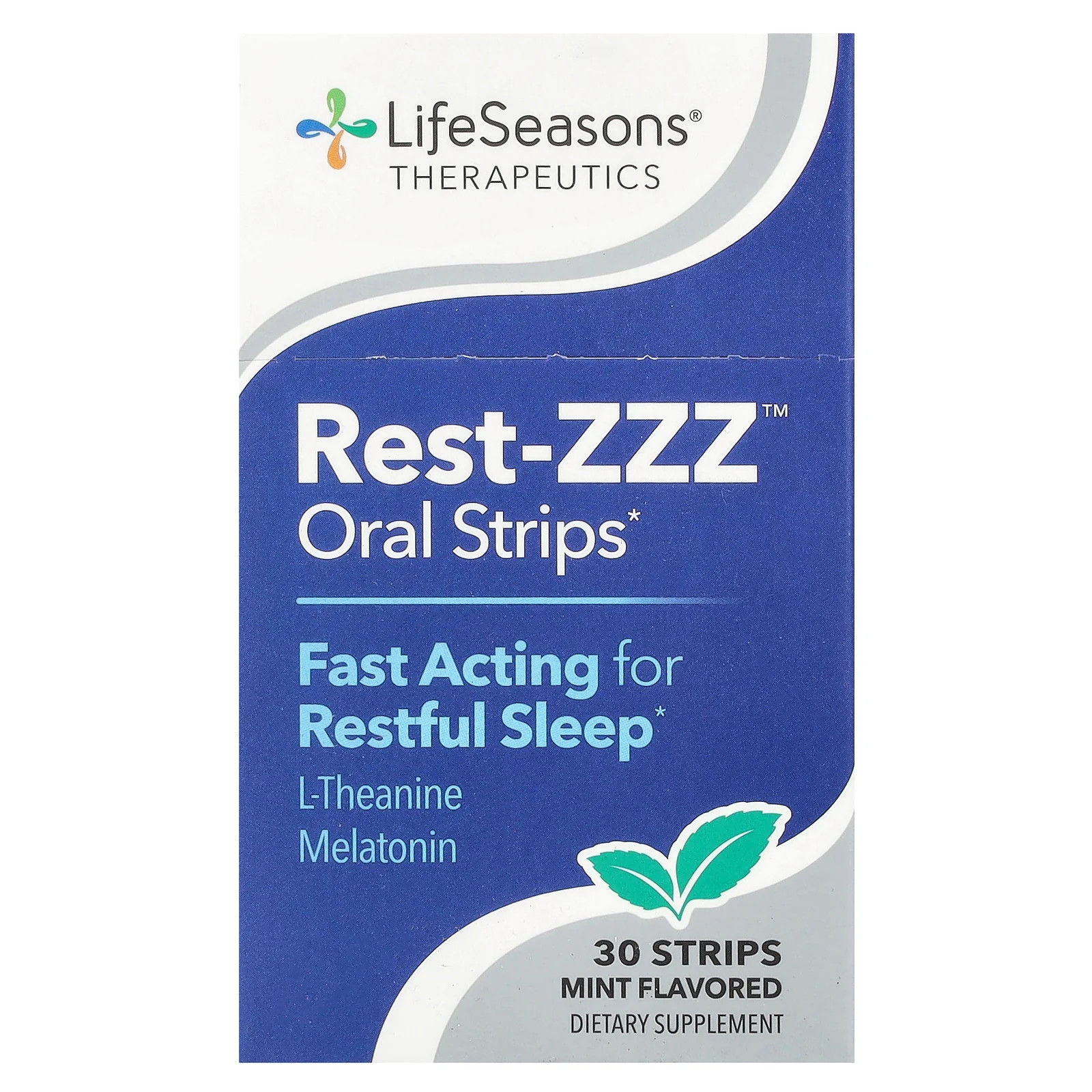 2 X LifeSeasons, Therapeutics, Rest-ZZZ� Oral Strips, Mint, 30 Strips
