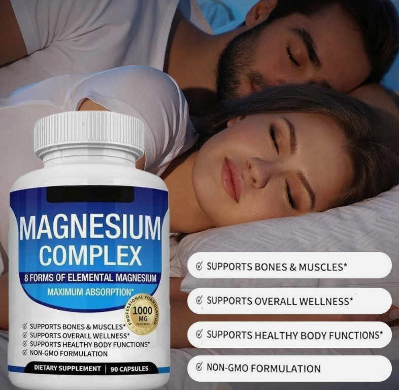 90 Capsules 1000mg Magnesium 8-Month Provision complex Glycinate