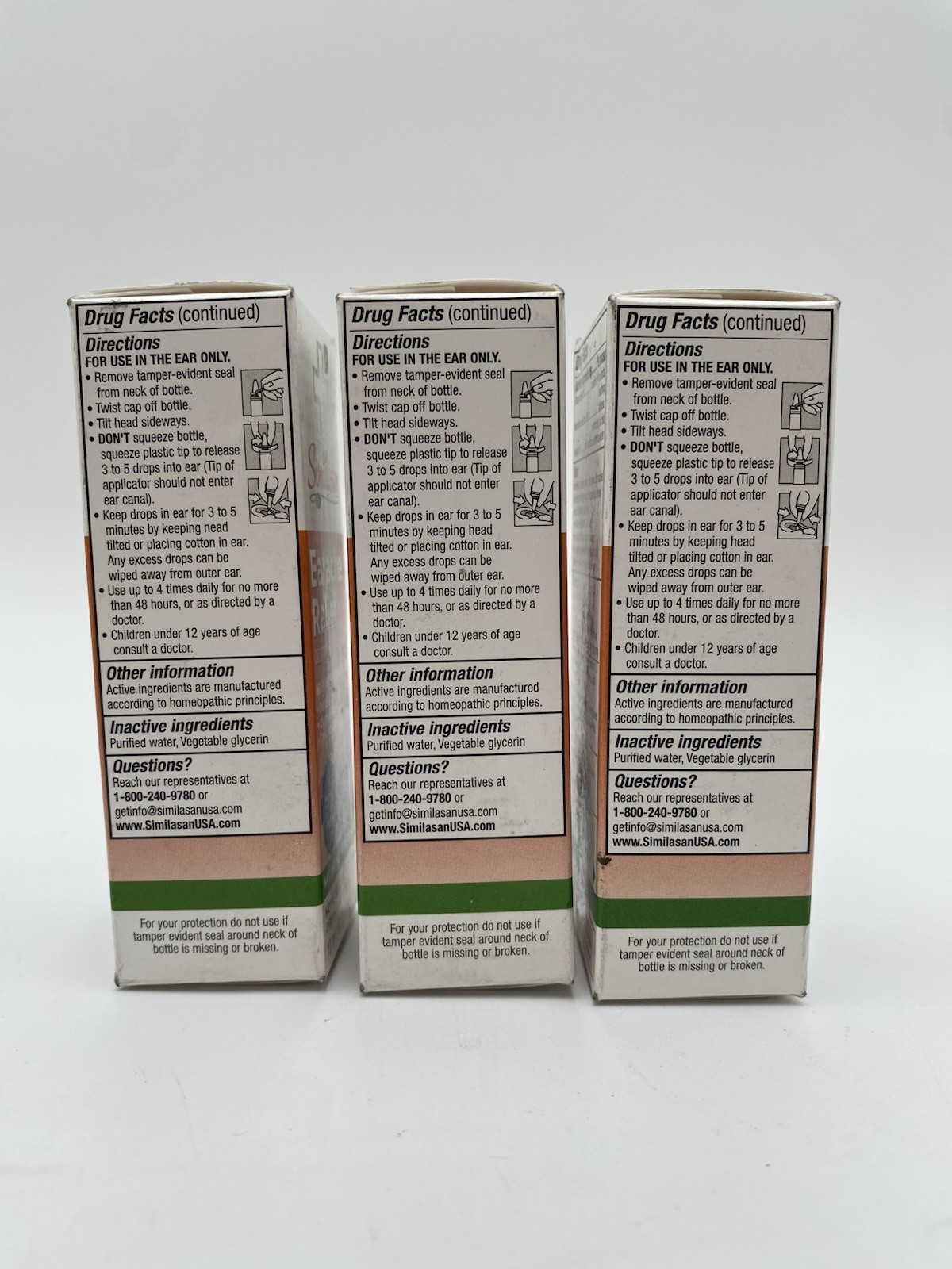 Similasan Earache Relief Ear Drops 10ml(0.33oz) Natural Chamomile Lot Of 3