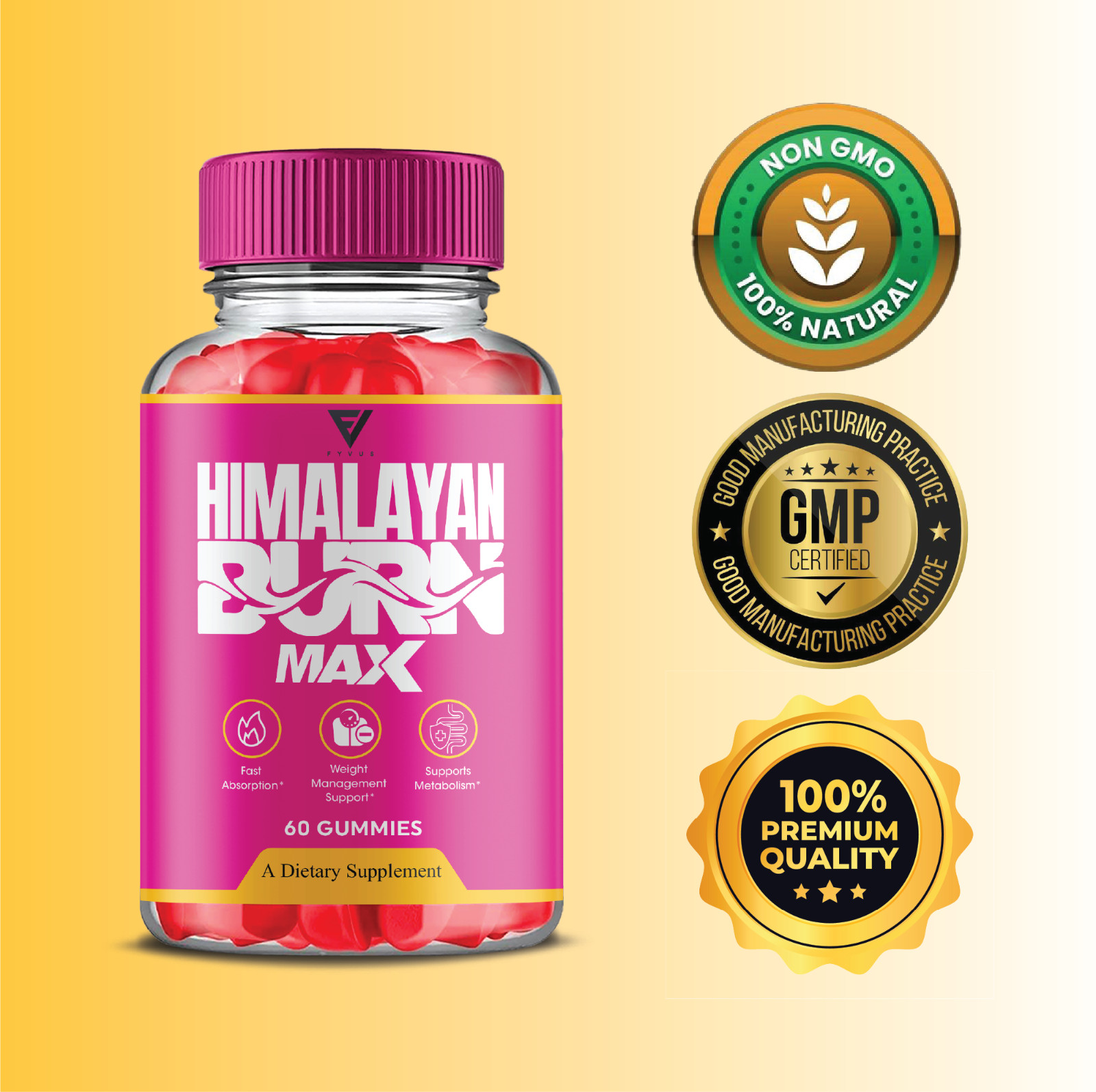 (3 Pack) Himalayan Burn Max Gummies, HimalayanBurn Advanced Gummy (180 Gummies)