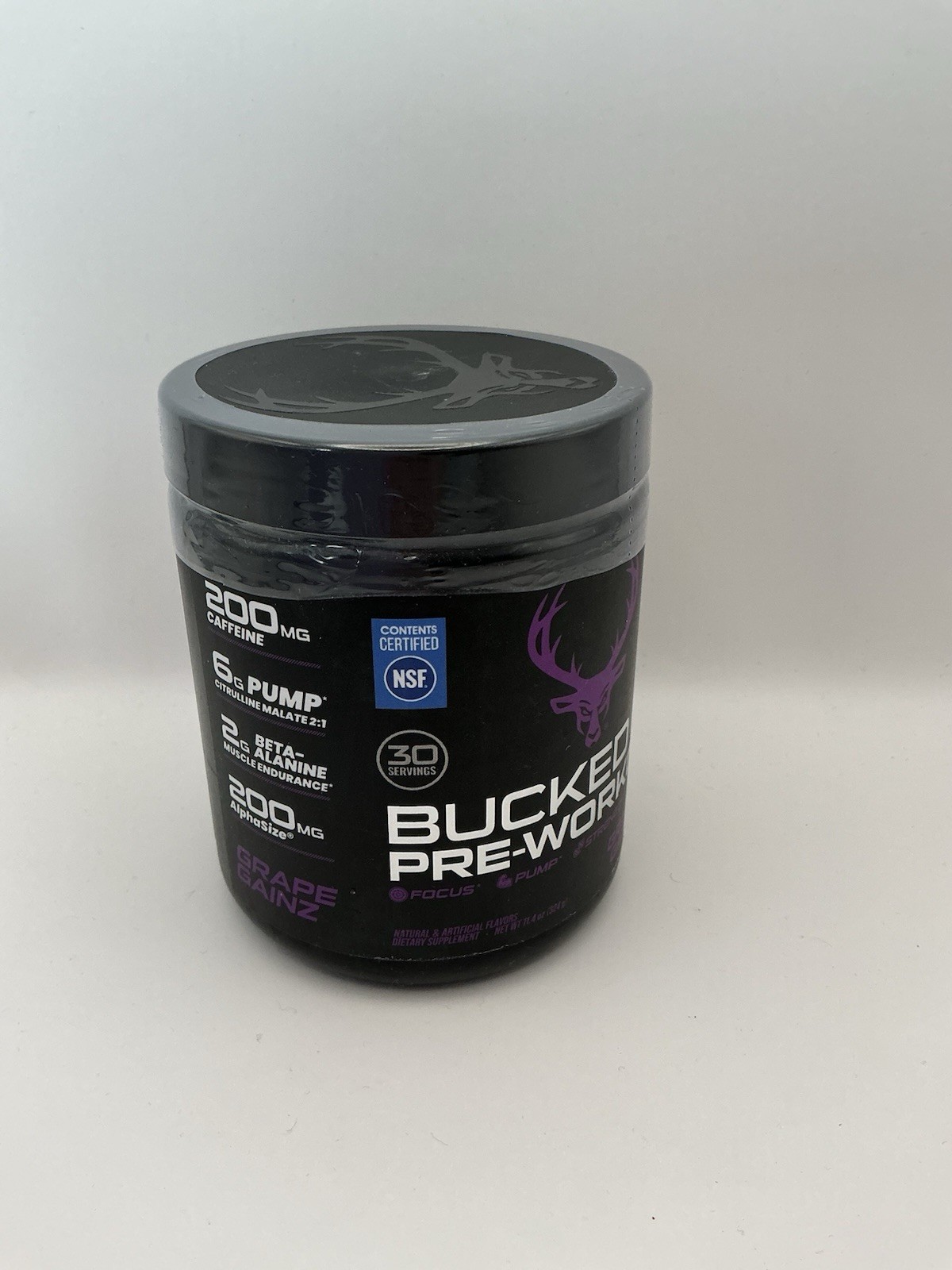 Bucked Up Pre Workout 30 Serving Grape Gainz Flavor Exp 122027 New Sealed 11.4oz