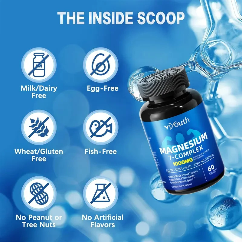 USA 1000mg Magnesium Zinc Tablets Cortisol Balance Digestive & Sleep Support
