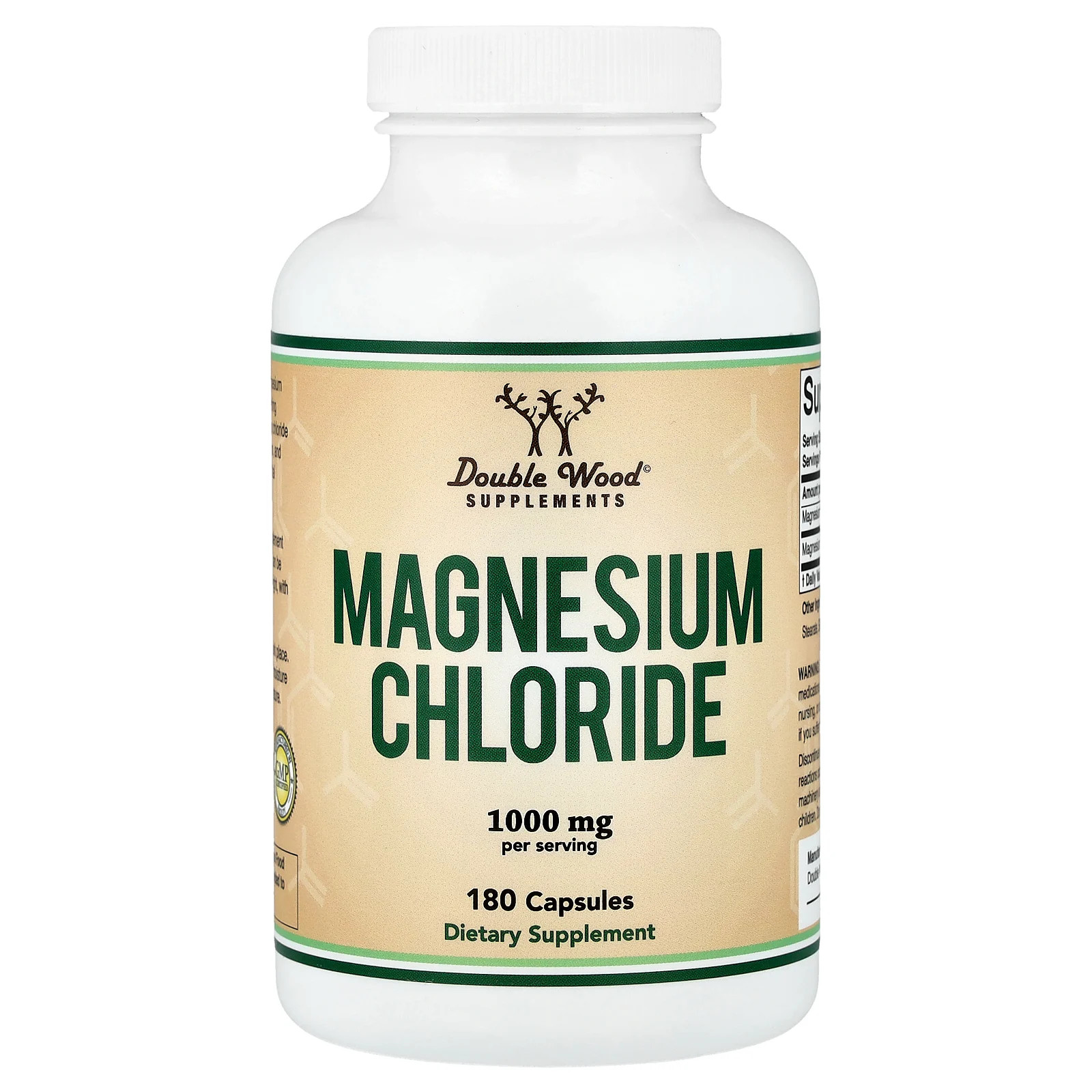 Magnesium Chloride, 180 Capsules (500 mg per Capsule)