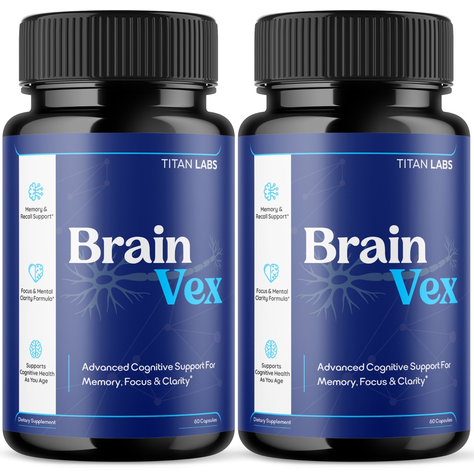 (2 Pack) BrainVex Nootropic All Natural Brain Supplement Brain Vex 120 Capsules