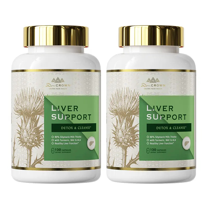 Dr. CROWN Liver Support Supplement for Detox & Cleanse with Milk Thistle, NAC, A