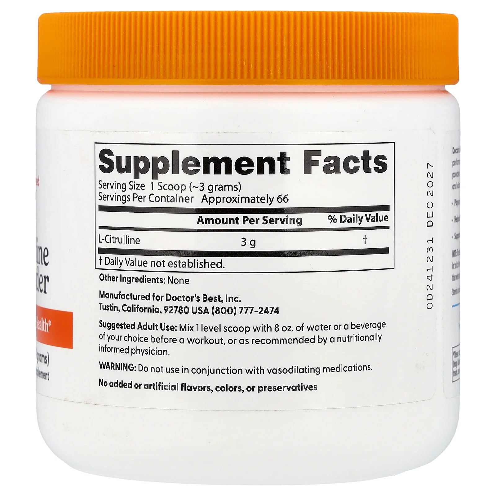 2 X Doctor’s Best, L-Citrulline Powder, 7 oz (200 g)