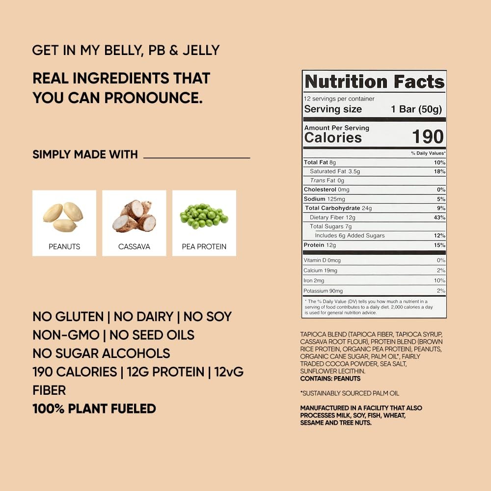 TRUBAR Vegan Protein Bars, Feelin’ Fruity Variety Pack, PB & Jelly, Strawberr…